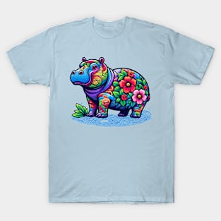 Floral hippo T-Shirt